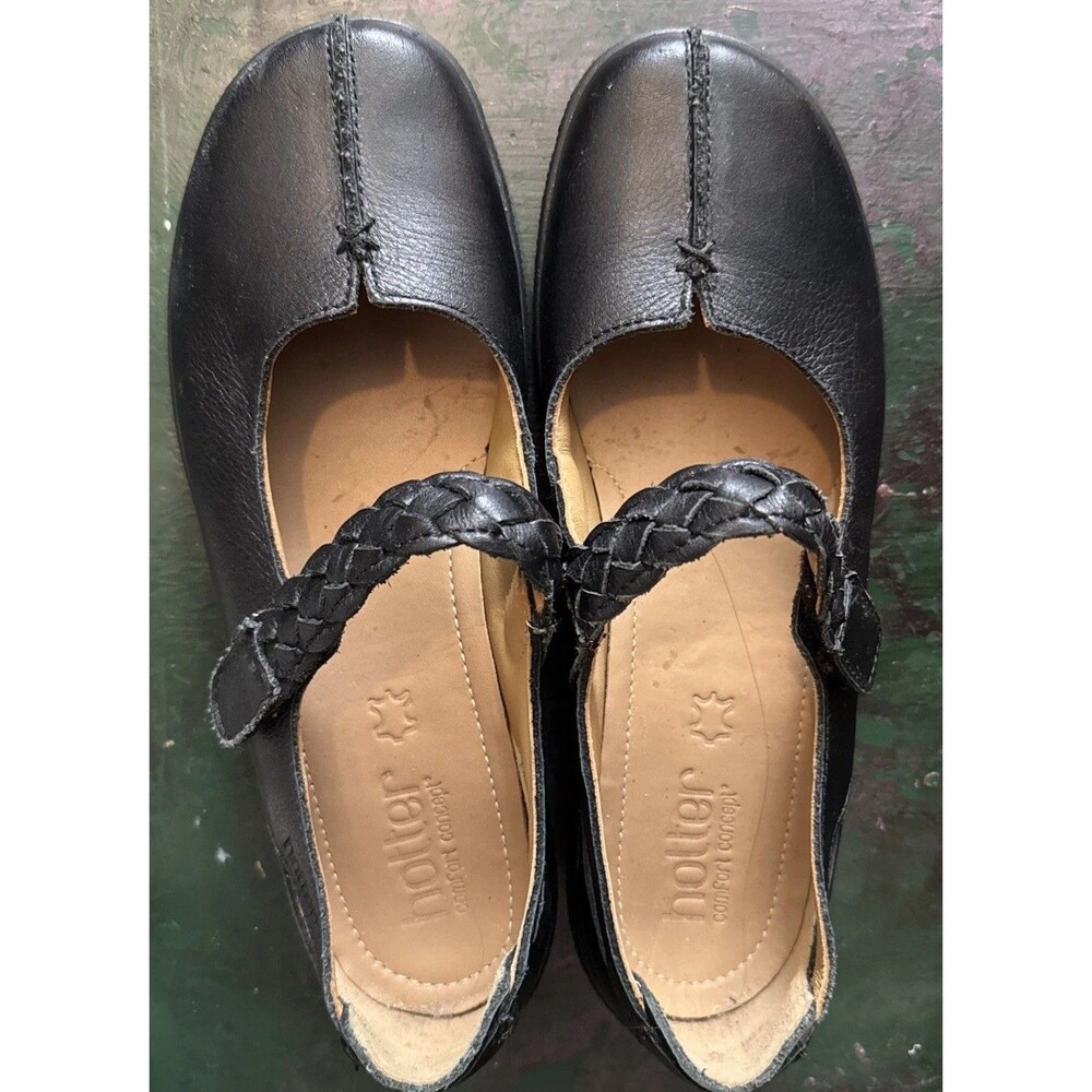 HOTTER Shake Black leather Mary Jane Flat ortho comfort Shoes EU 39